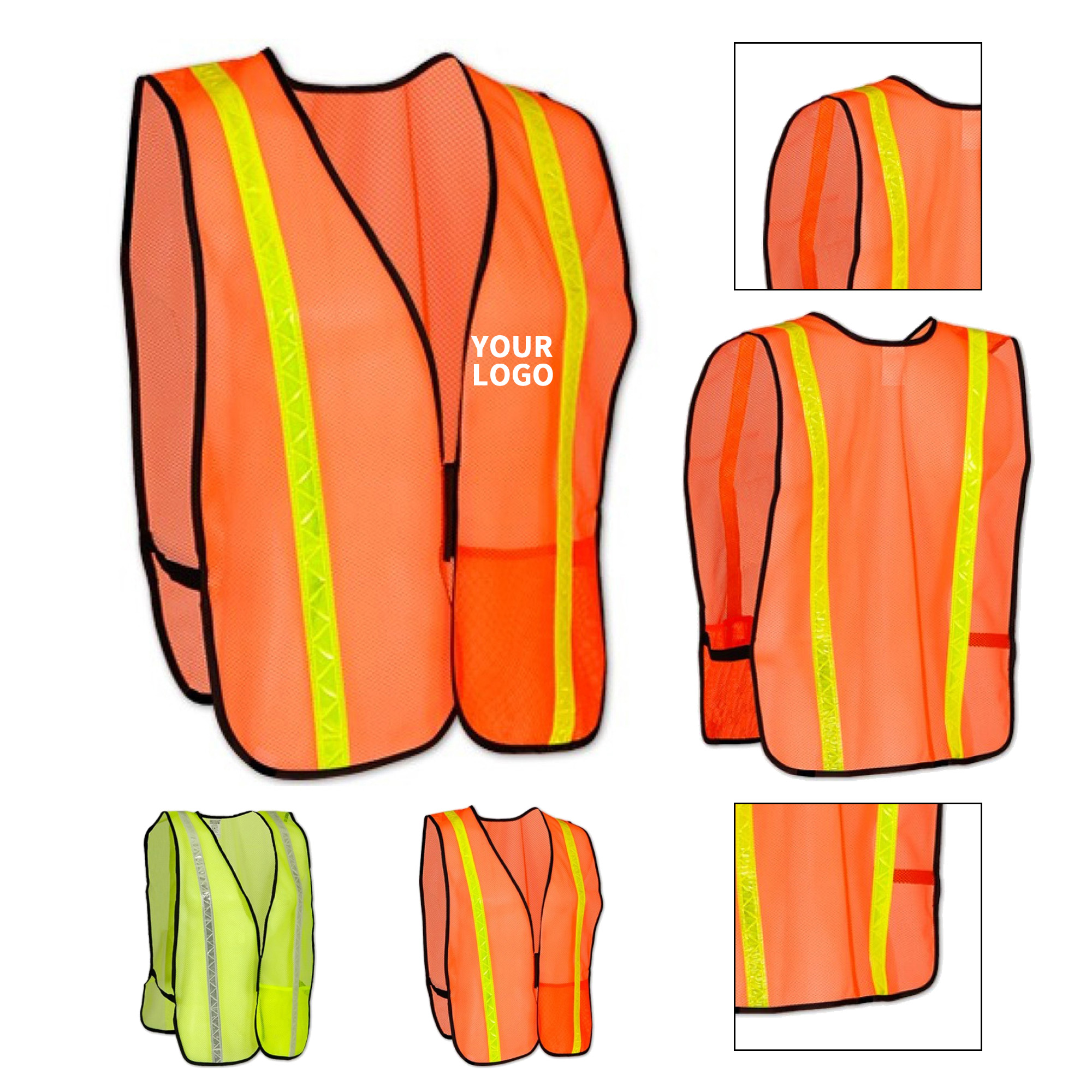 Breathable Mesh Safety Reflective Vest 25.2 x 18.1" 2