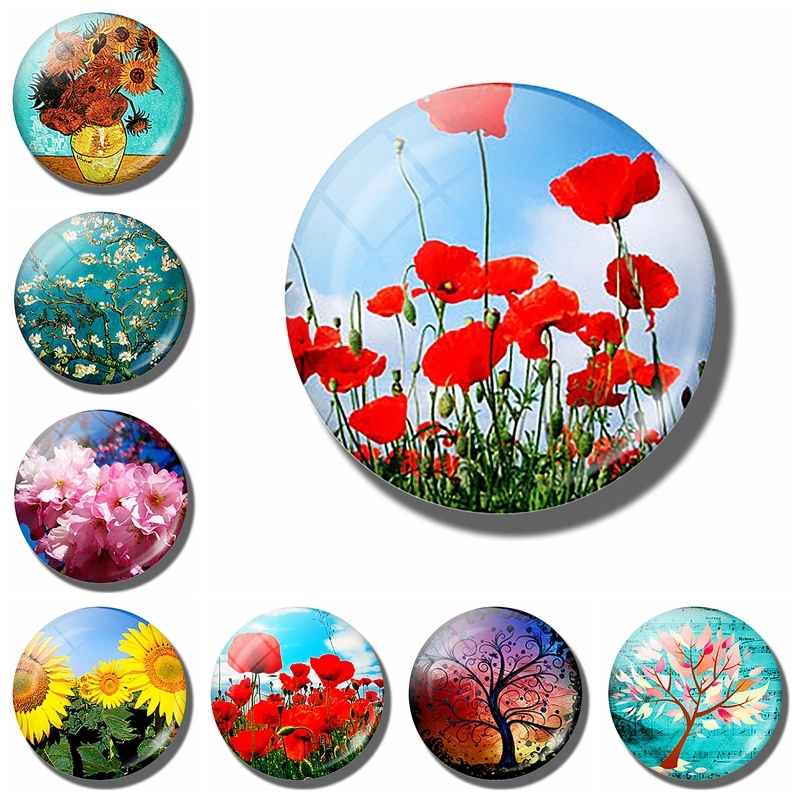 Epoxy Dome Round Crystal Glass Fridge Magnets 8