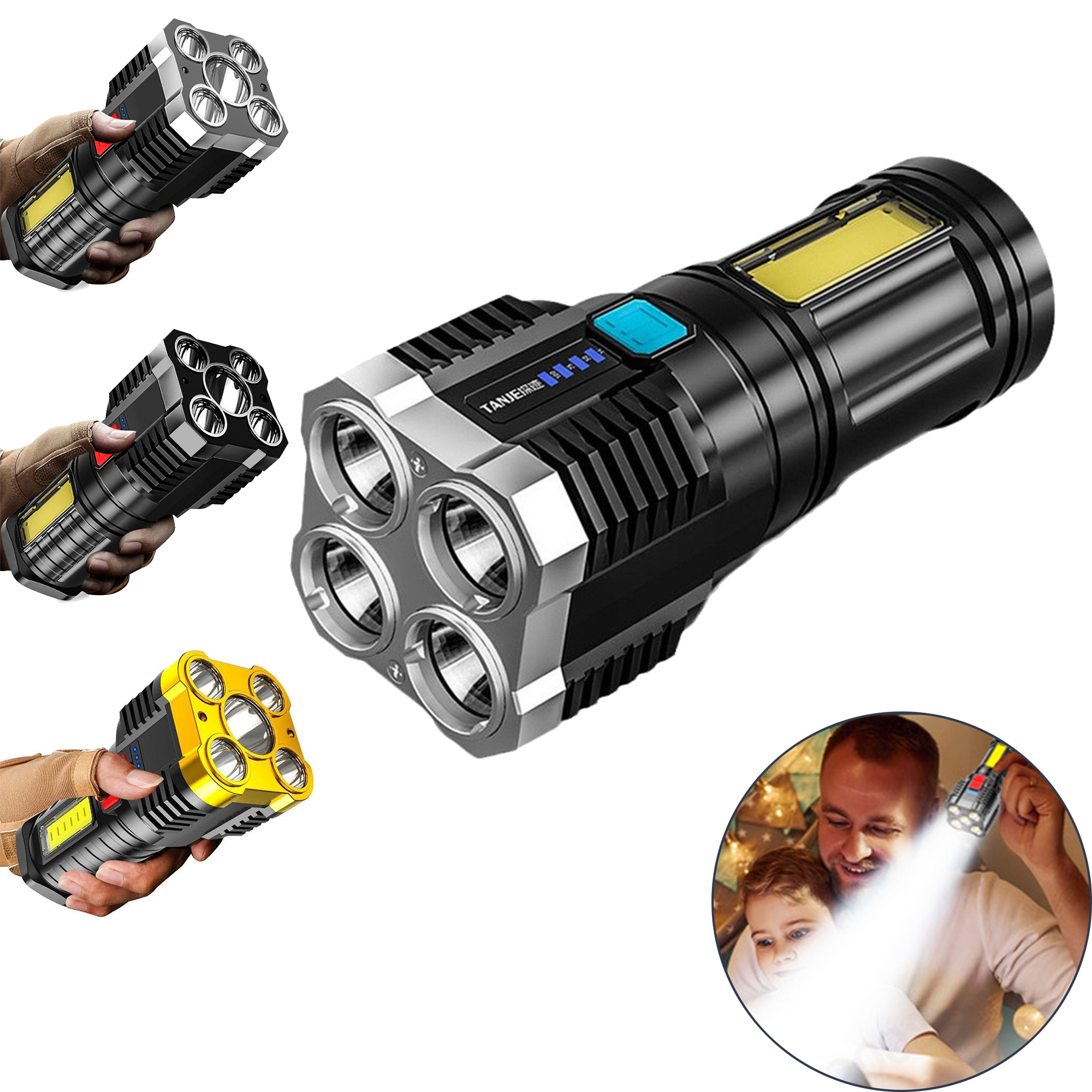 High-Power Outdoor Flashlight with Side Light 3