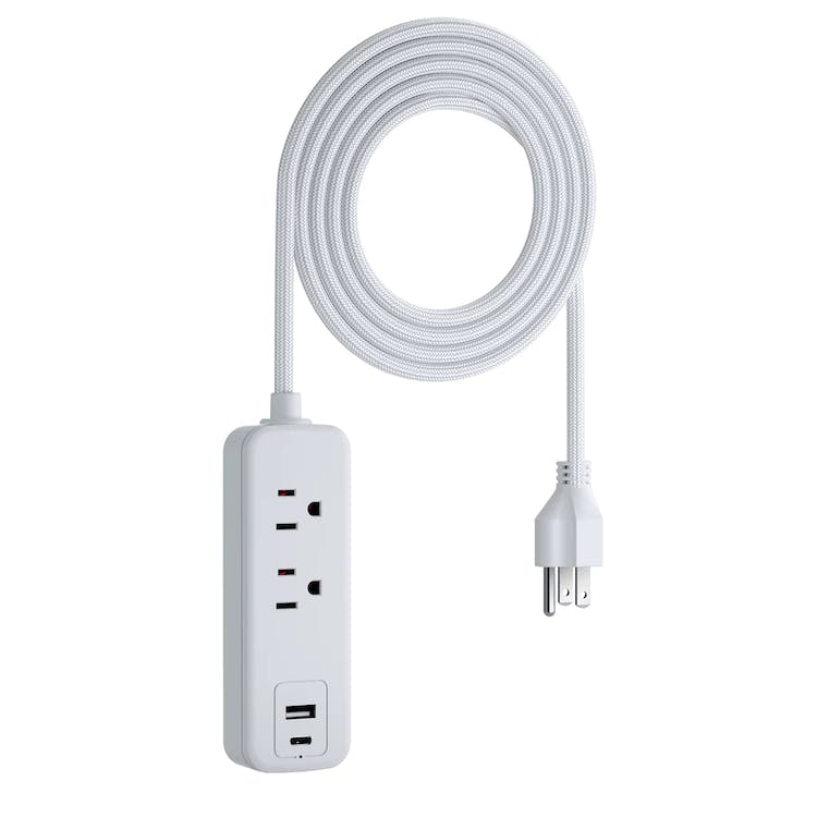2 Outlet Surge Protectors1 USB-C &1 USB-A - 5' Cable White 2