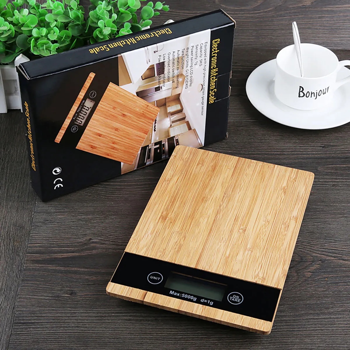 In Stock Kitchen Wooden Digital Electronic Precision Scale 5