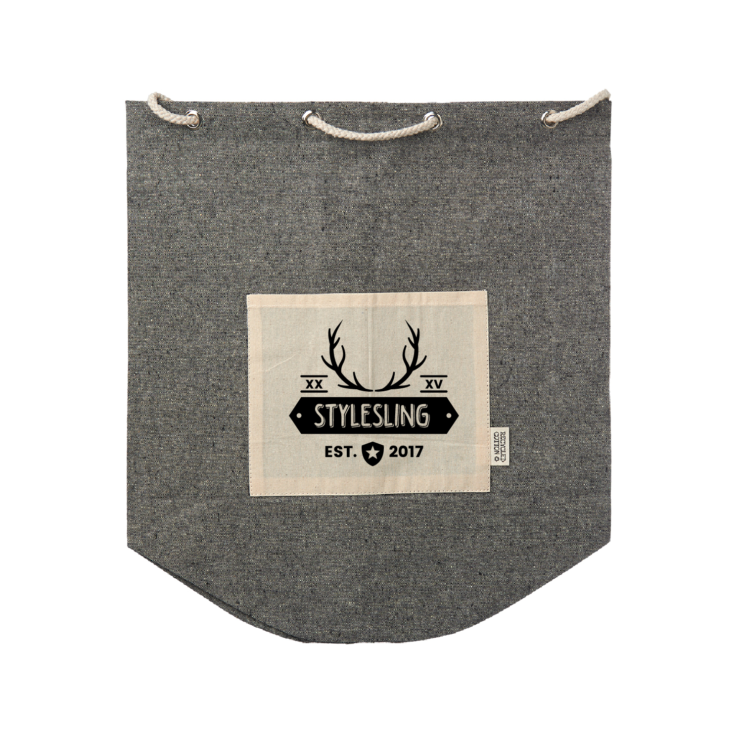 Recycled Cotton Drawstring Backpack (Full Color Imprint) 2