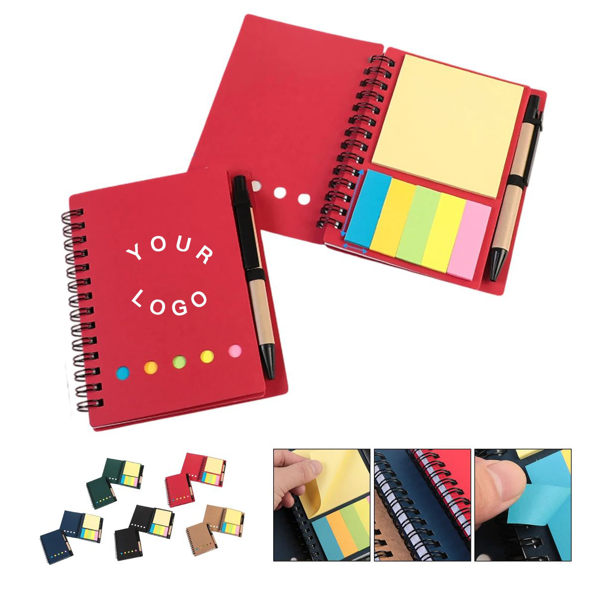 Portable Kraft Memo Pad with Sticky Flags 2