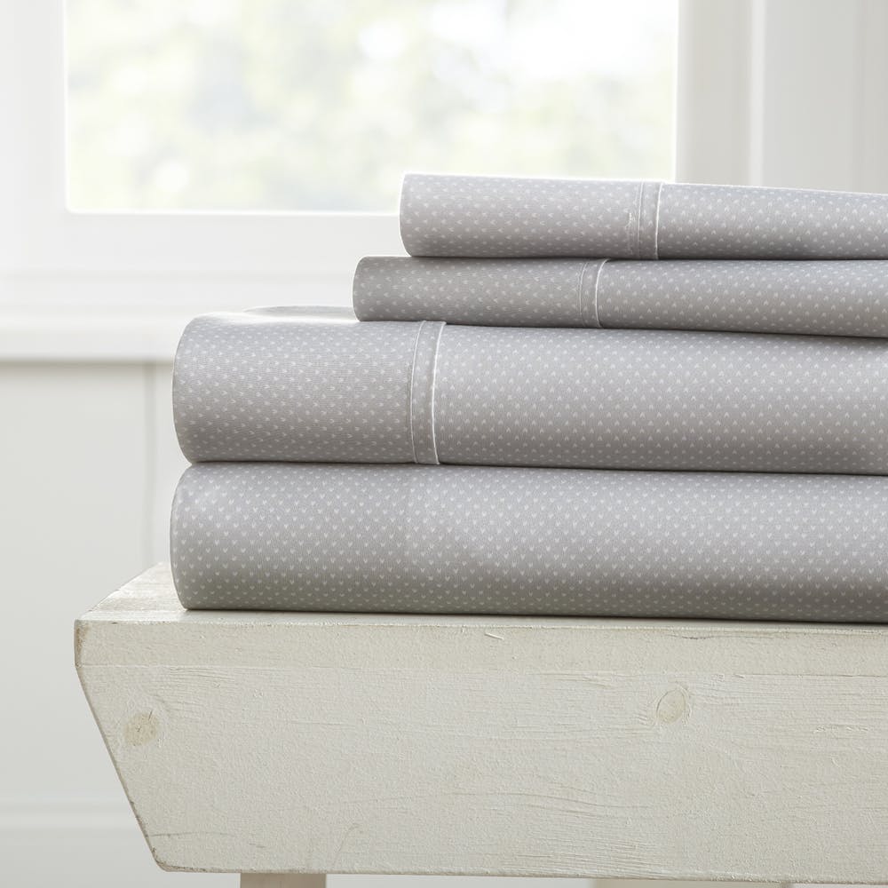Bed Sheet Sets - Gray Hearts Cali King 4 Set 2
