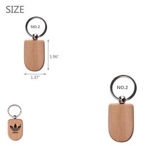 Customizable Wooden Multi Shapes Keychain 14