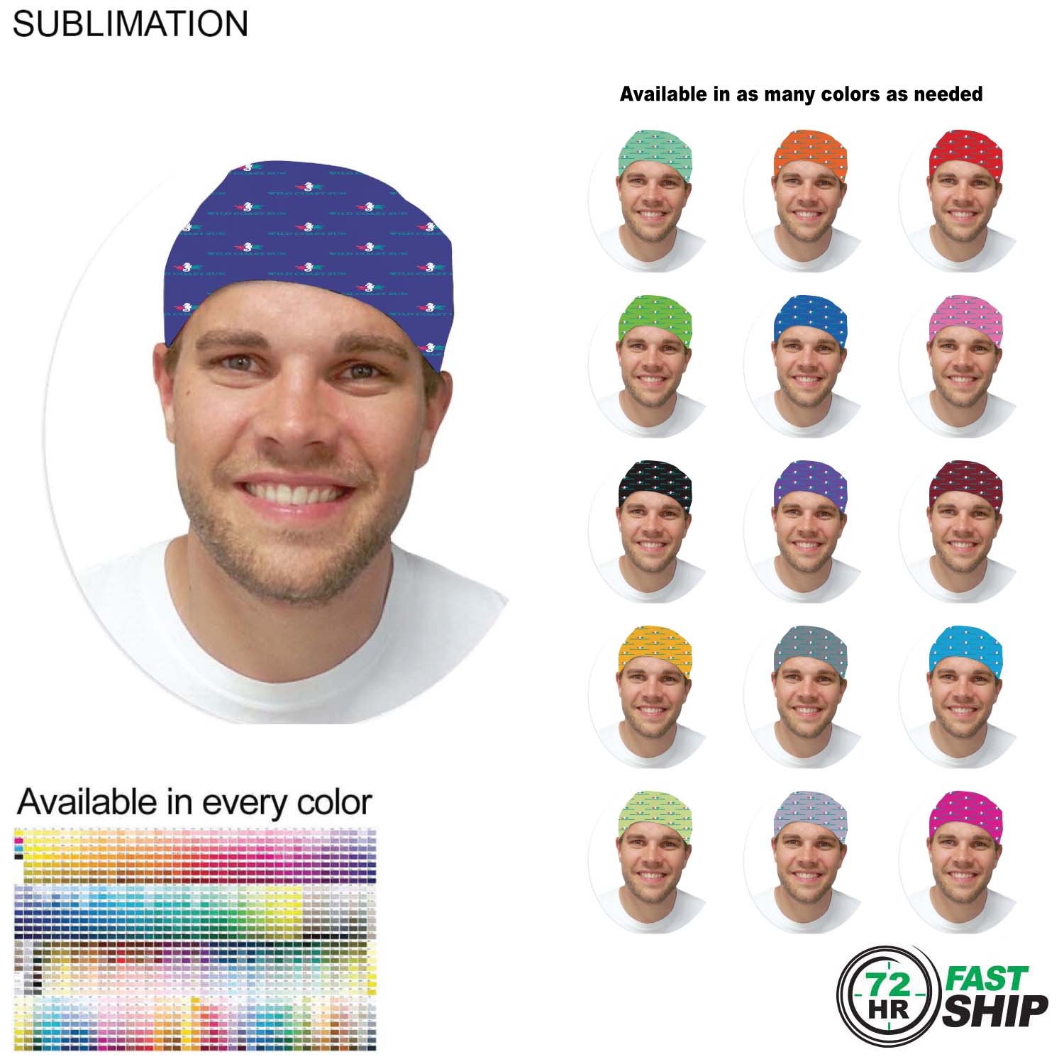 72 Hr Fast Ship - Team Building Sublimated Multifunction Tubular Headwear (Fandanna Bandanna) 5