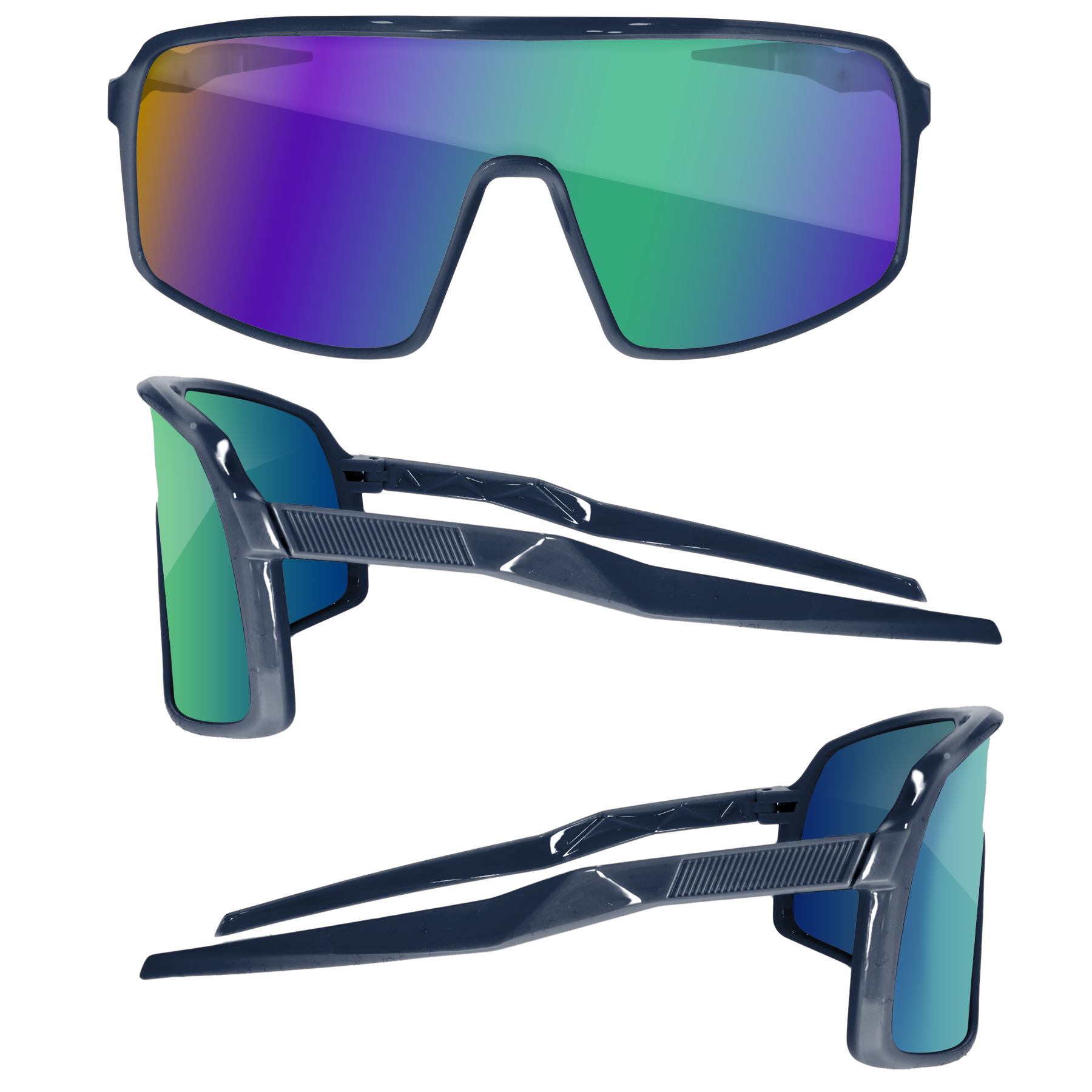 Sport Viper Mirror Sunglasses w/ 1 Color Lens Imprint 7