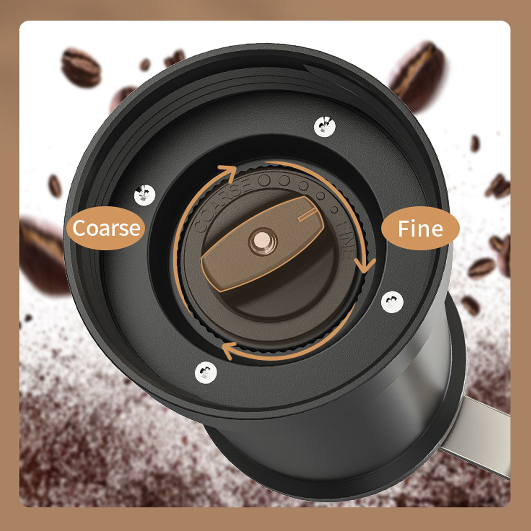 CafePro Manual Coffee Grinder - Adjustable Ceramic Burr 5