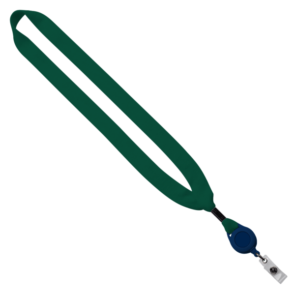 3/4" Cotton Lanyard with Metal Crimp & Retractable Badge Reel 195