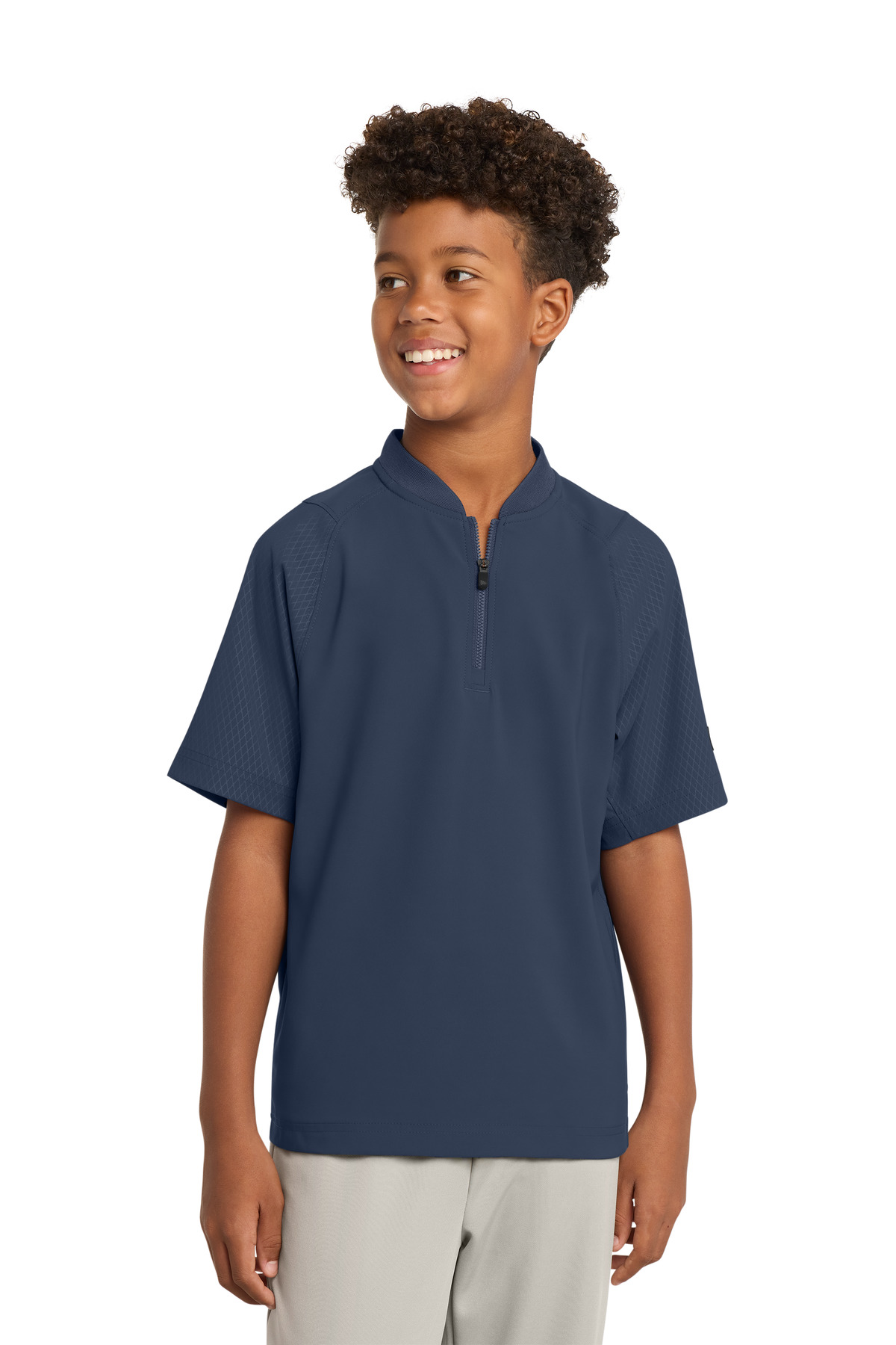 New Era Youth Cage Short Sleeve 1/4-Zip Jacket. YNEA600 6