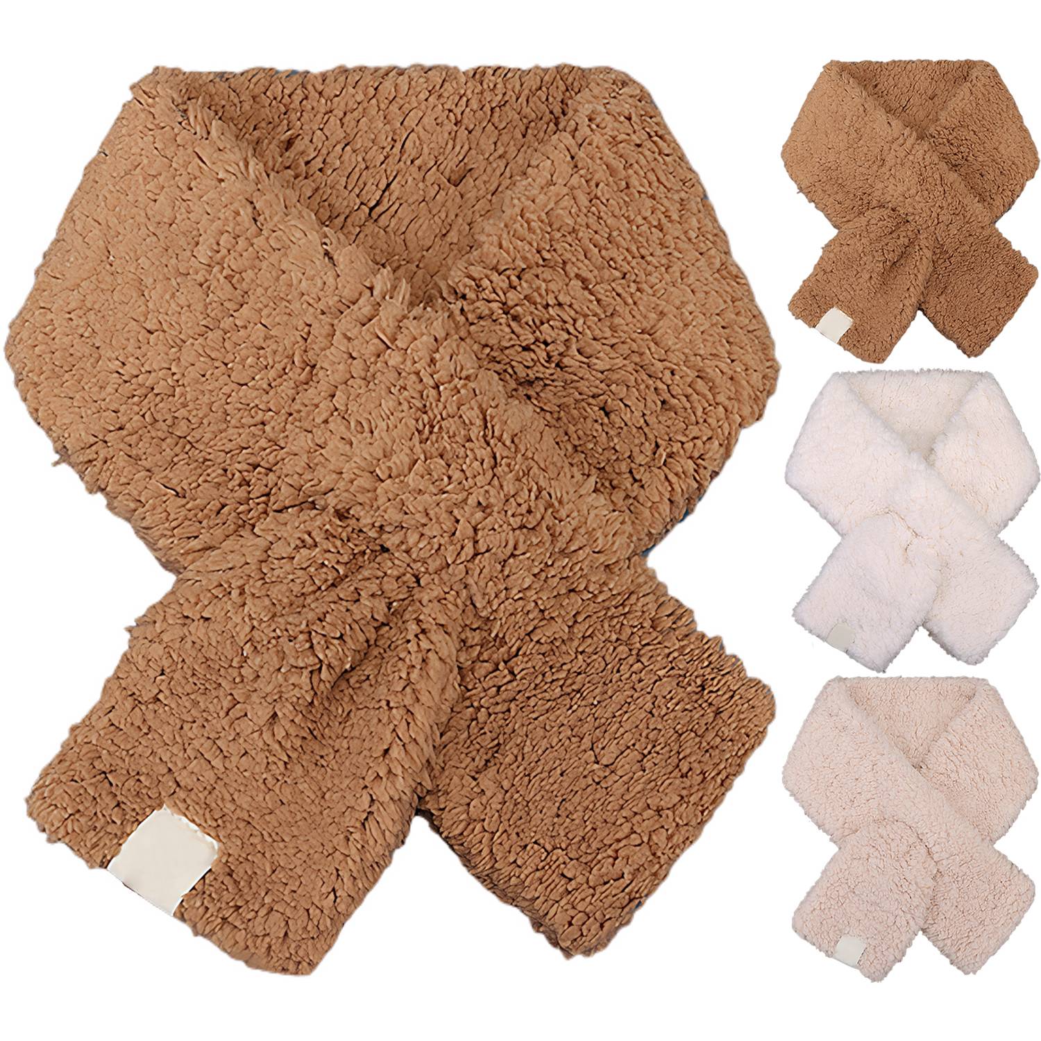 Winter Soft Lamb Wool Neck Warmer Scarf 6