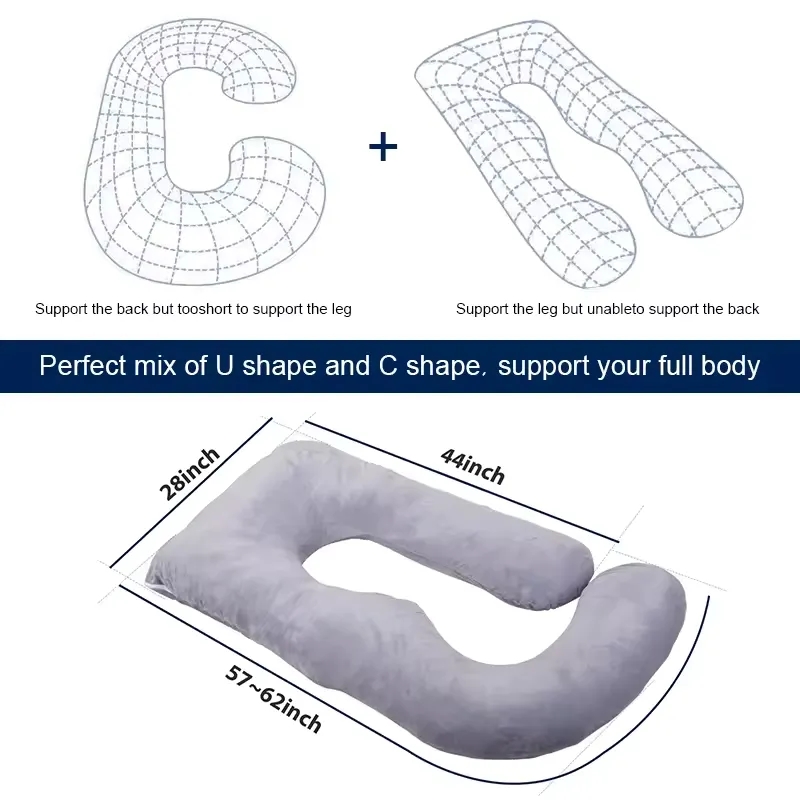 High Density U Shaped Full Body Maternity Pregnancy Pillow 4