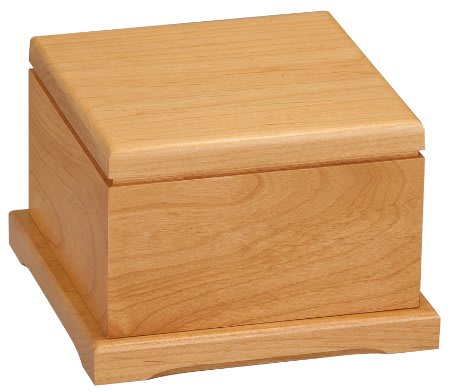 4 1/2" Red Alder Pet Urn with Lid 1