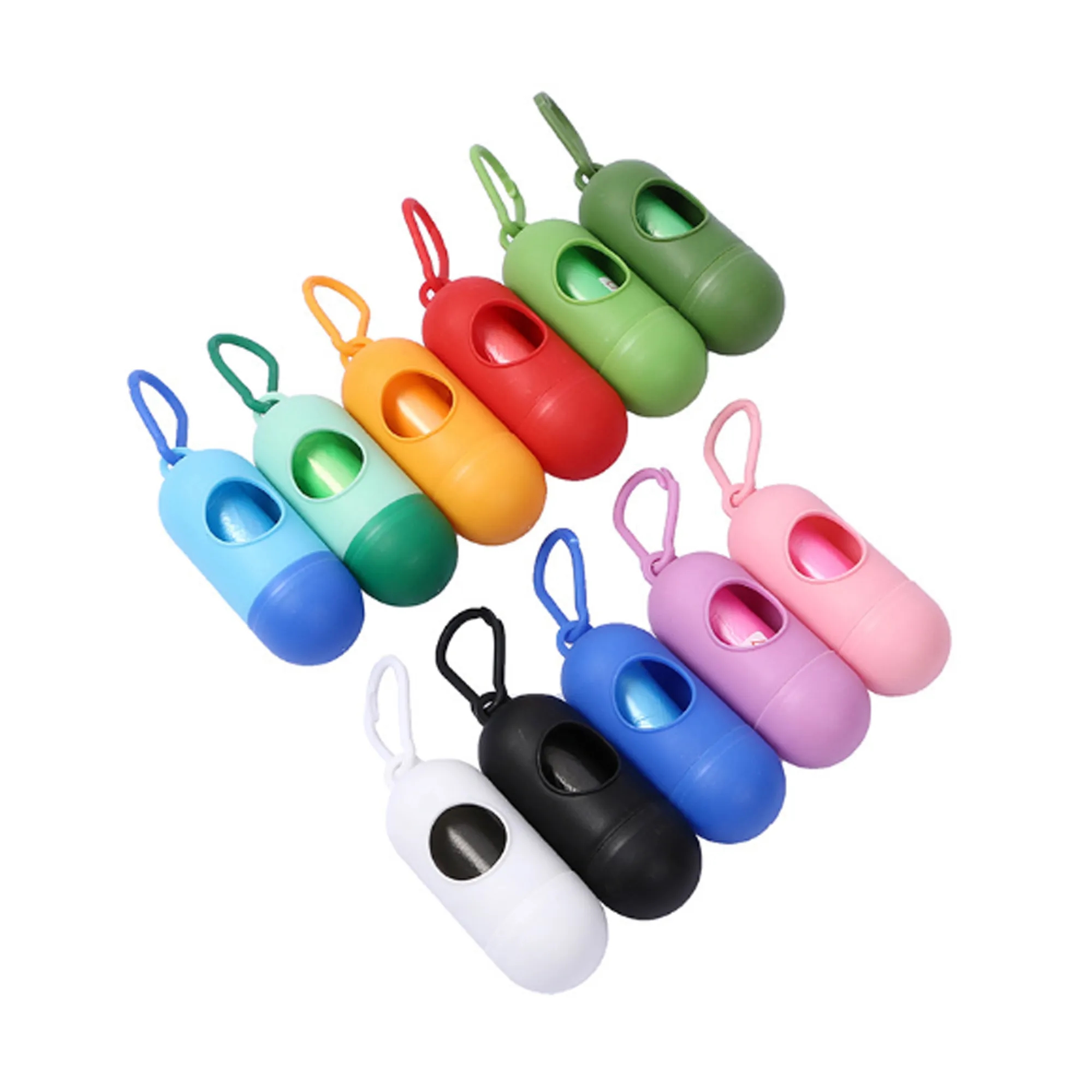 Portable Capsule Pet Garbage Bag With Hook MOQ 30pcs 3