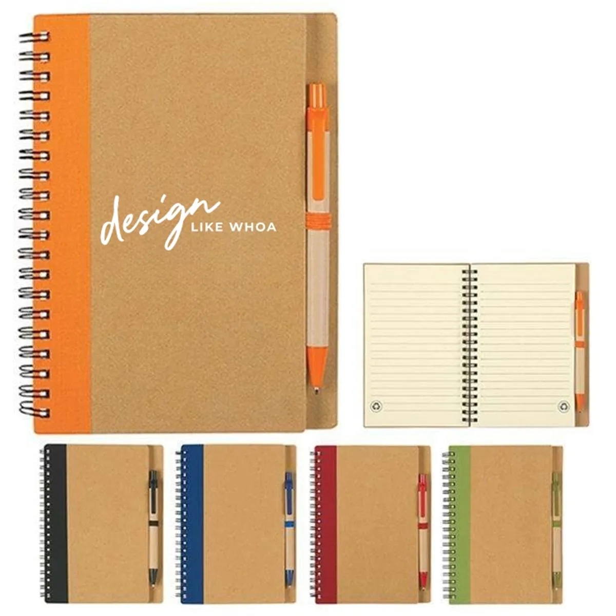 5" x 7" Eco-Inspired Spiral Notebook & Pen
