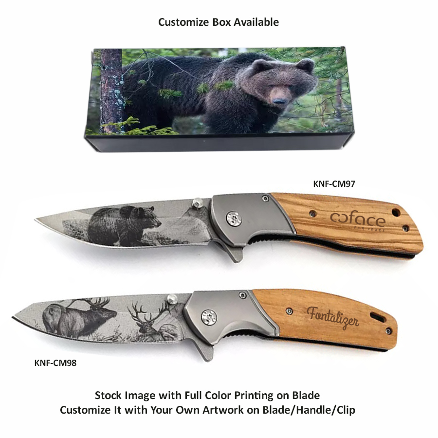 ApexBlade - Olivewood Folding Pocket Knife with Stainless Steel Blade – Full-Color & Gift Box Option 2