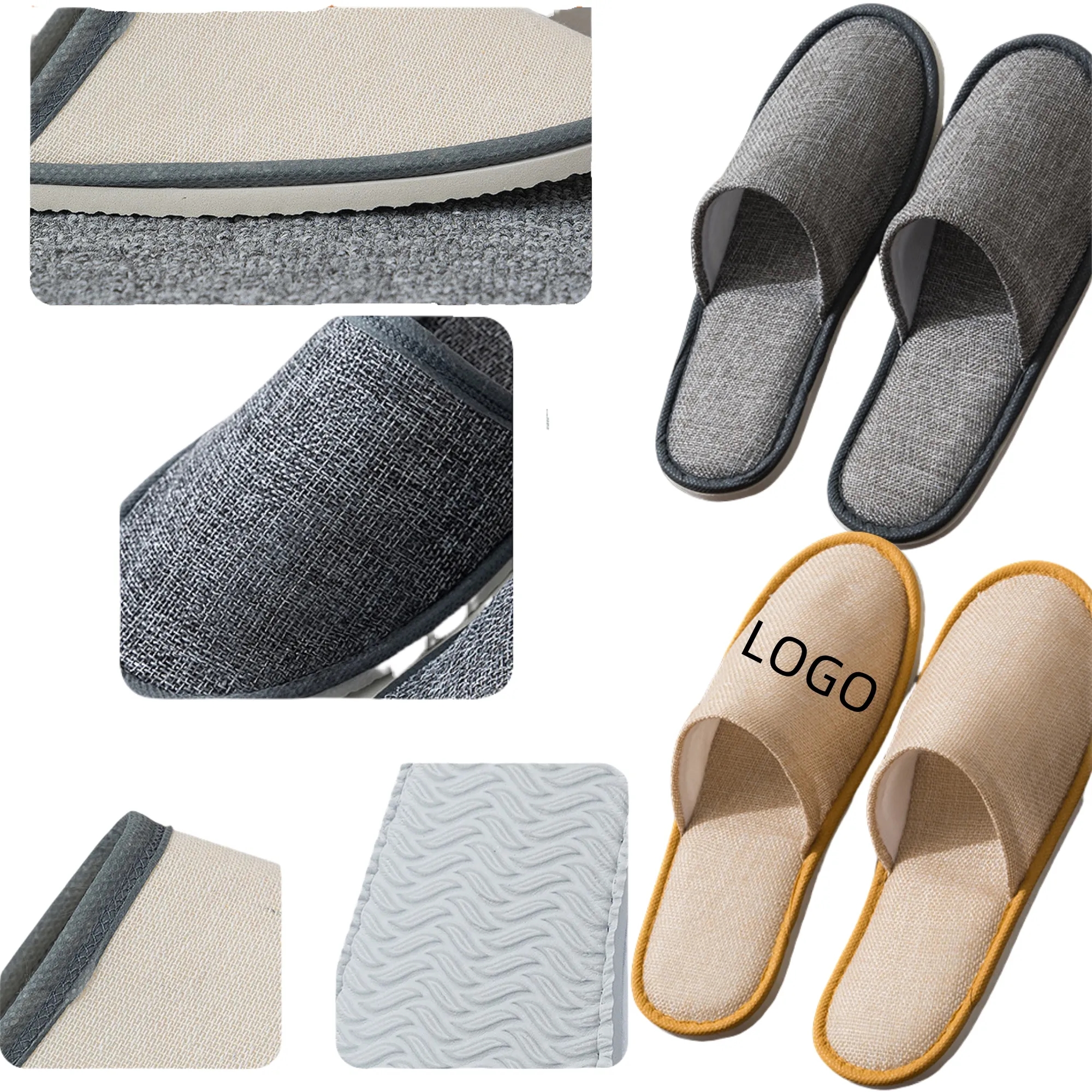 Linen Slip-resistant Single-use Slippers 2