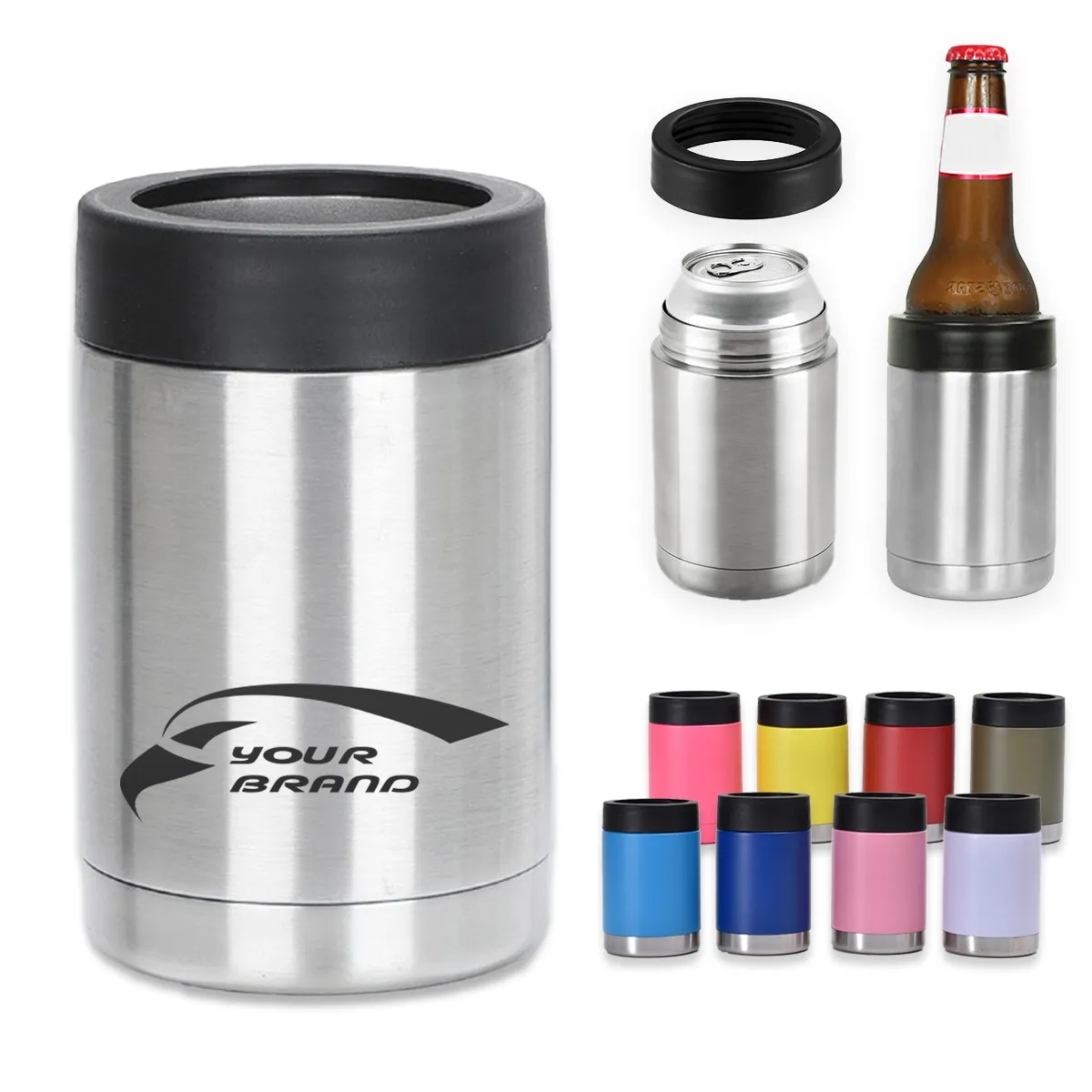 12 Oz. Can Cooler Double Wall Beverage Holder Bottle Sleeve 4