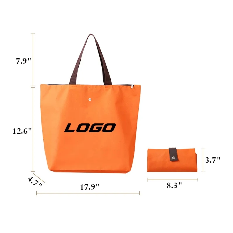 Customized Portable Grocery Bag, custom tote bag with logo imprint 3