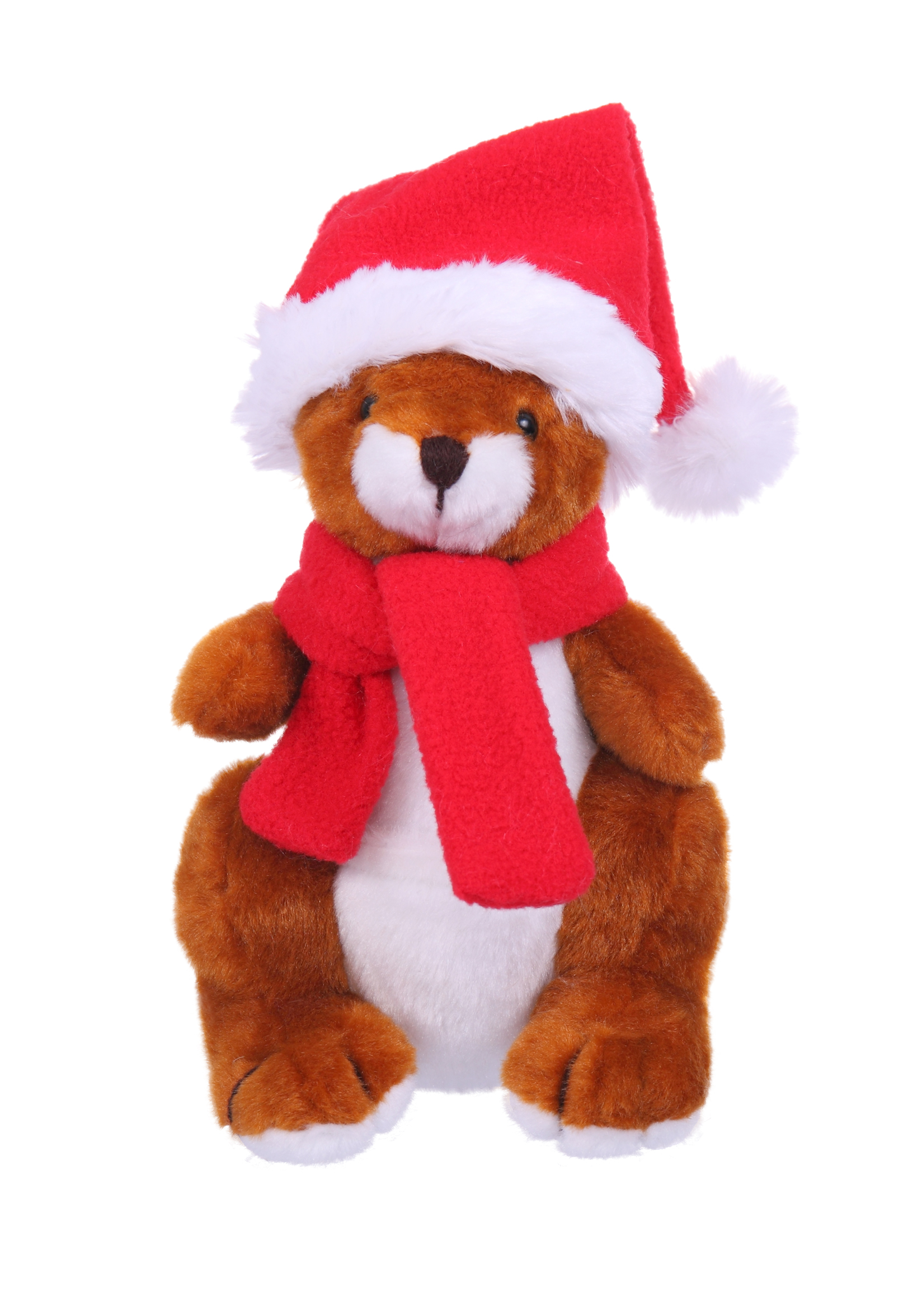 Soft Plush Kangaroo with Christmas Hat and Scarf 3
