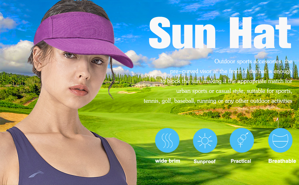 Unisex Sports Sun Visor Adjustable UV Protection Sun Hat Cap 12