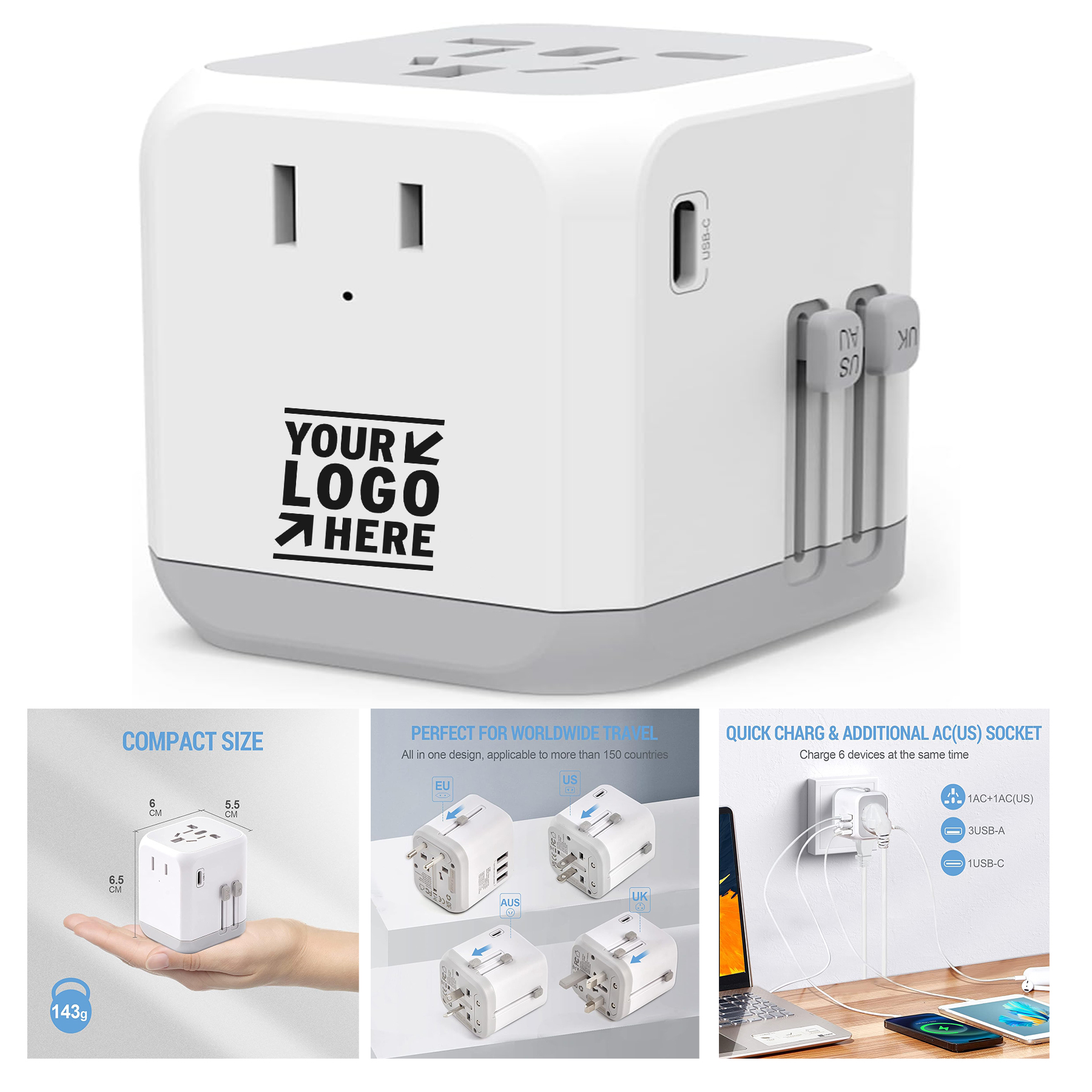 International Worldwide Universal Travel Power Adapter High Speed All in One Wall Charger