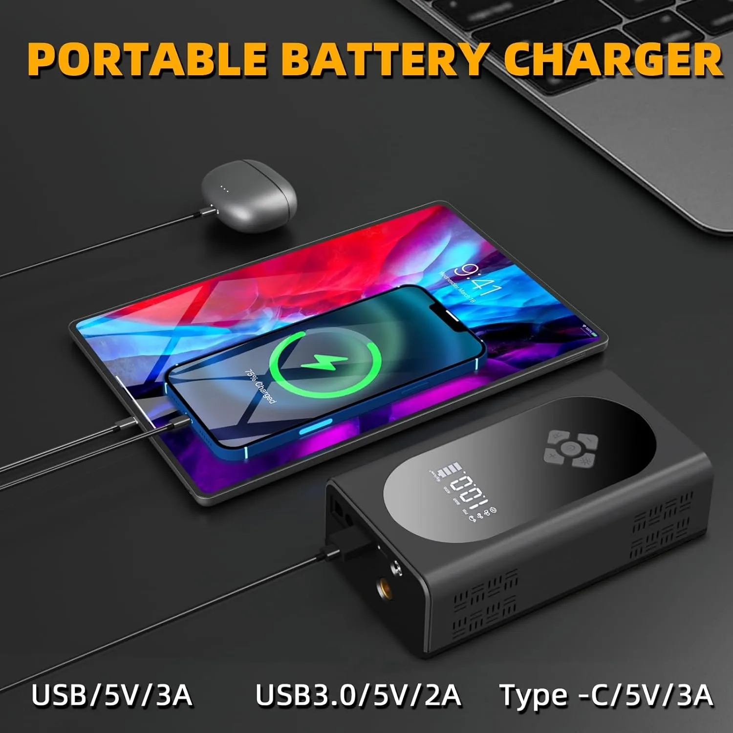 Jump Starter Battery Pack with Large Display 2