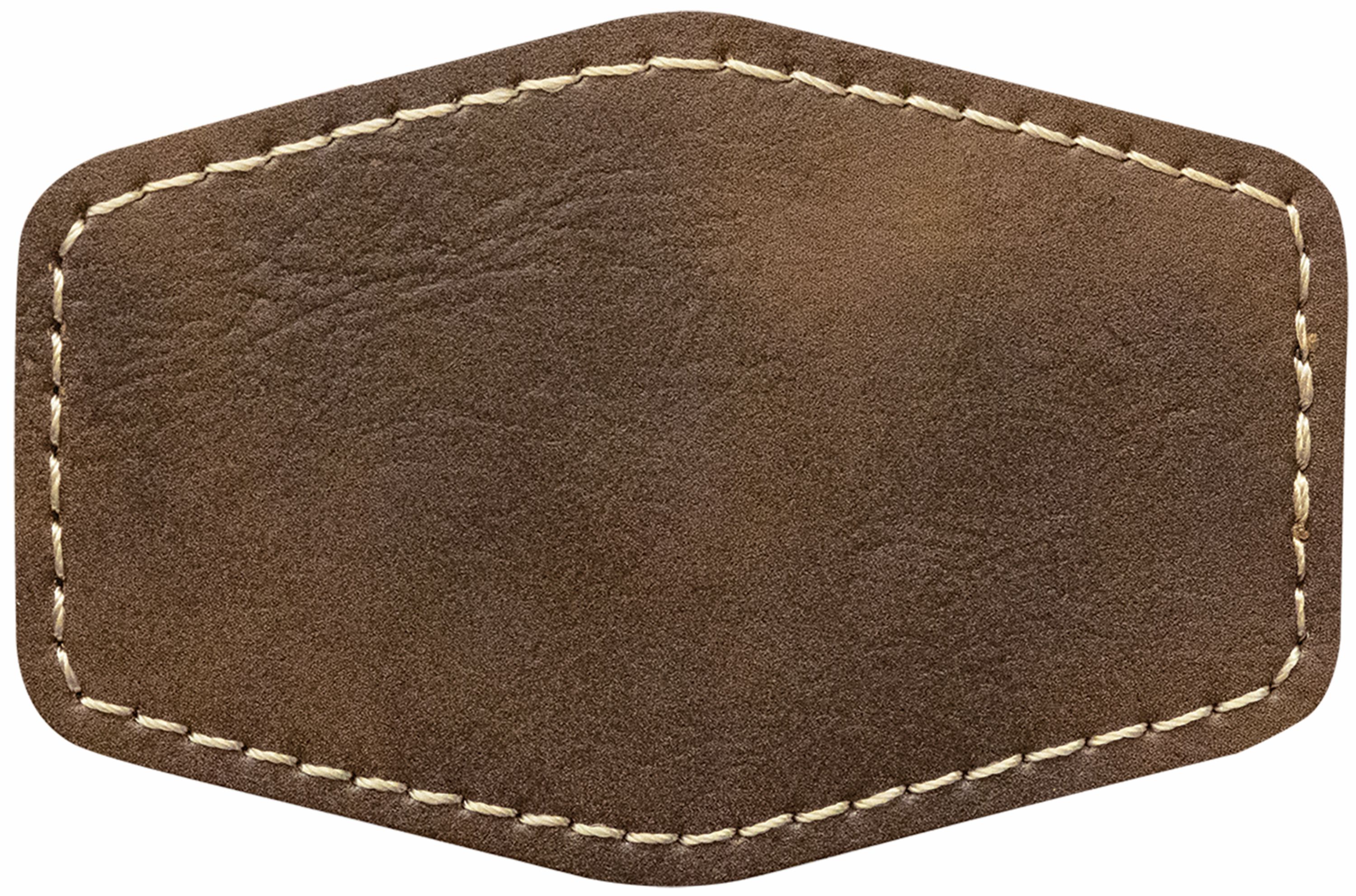 3" x 2" Hex Leatherette Patch with Adhesive 14