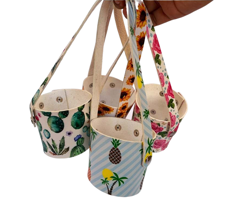 PU Leather Beverage Holder with Buttons 3