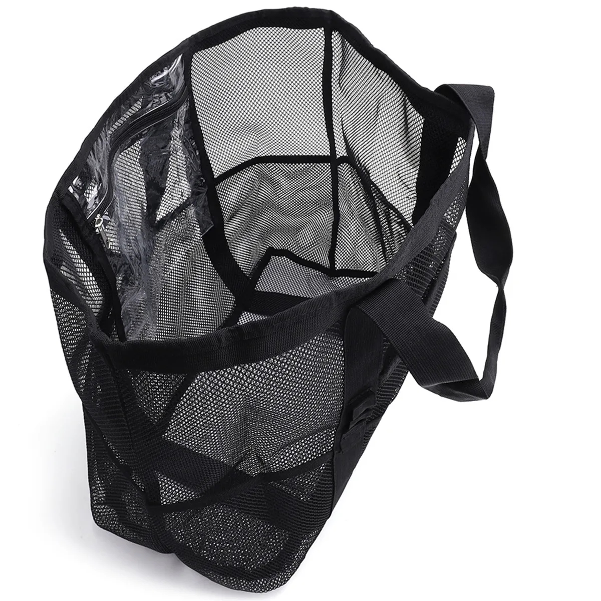 Portable Foldable Mesh Beach Tote Bag, custom tote bag with logo imprint 5