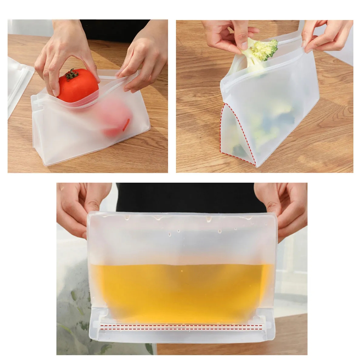 BPA-Free Leakproof Reusable Freezer Bag for Food Storage 4