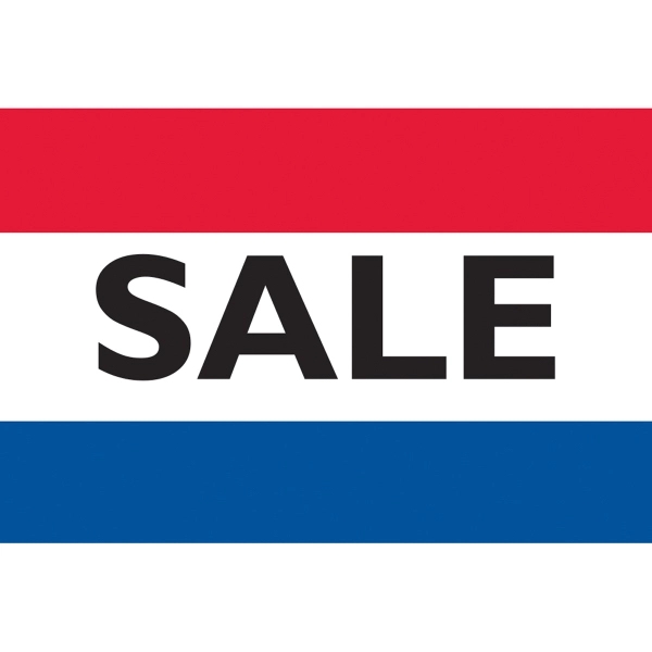 10.5" x 15" 3 Stripe Message Car Flag - wPoly 1 Ply - Dozens 2
