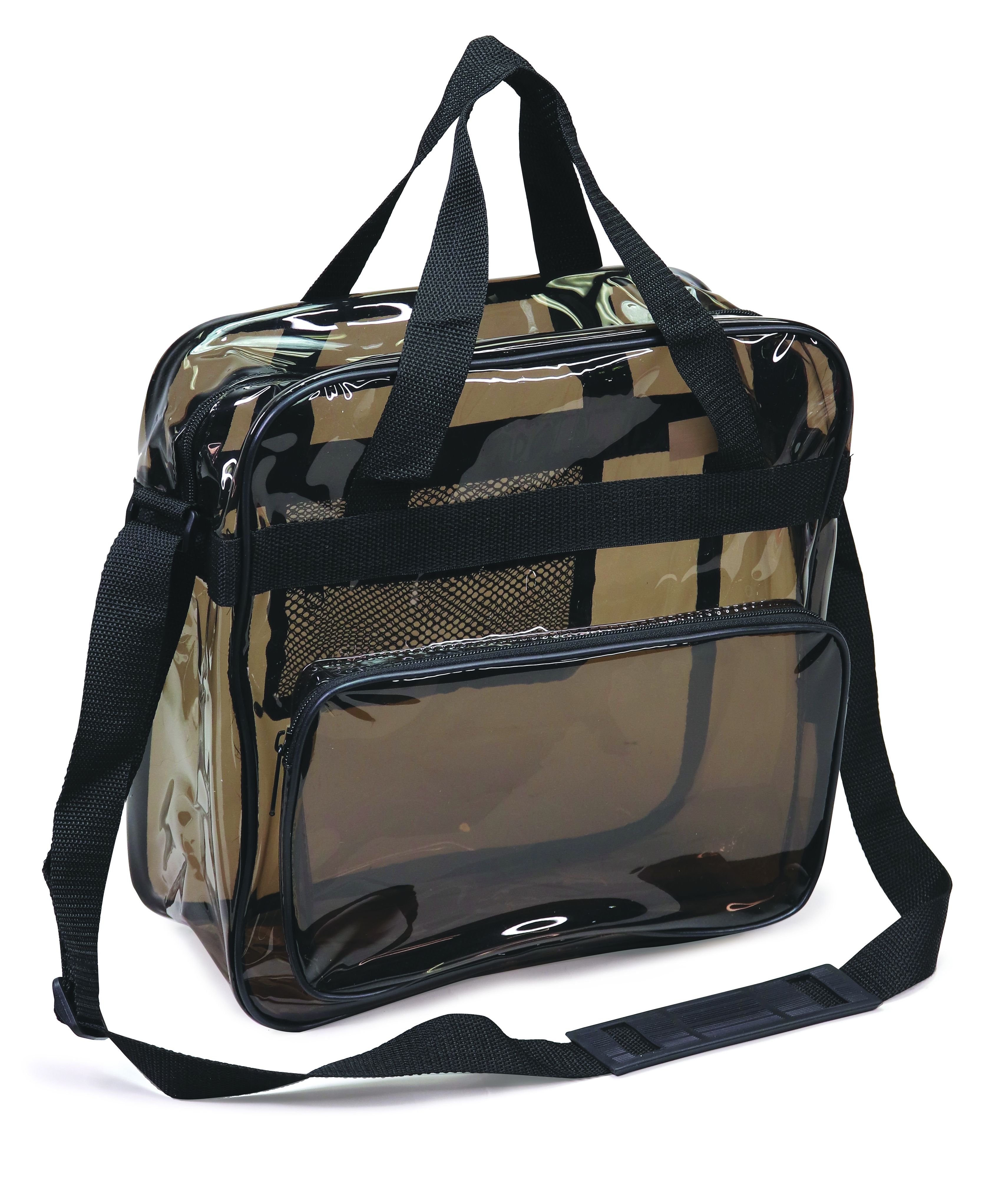 Clear Vinyl Messenger Bag with Black Trim 2