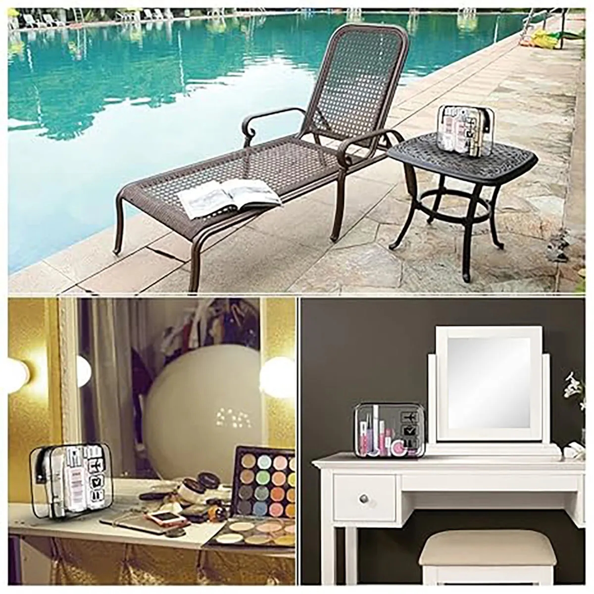 Clear Makeup Bag Waterproof Cosmetic Pouch Set 6