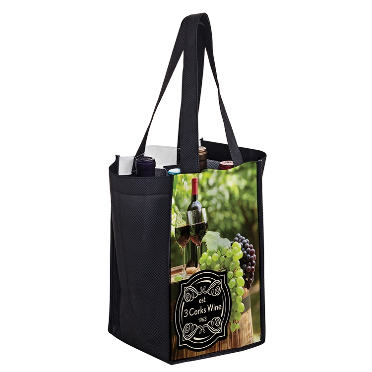 Dye Sublimated P.E.T. - 4 Bottle Wine Bag 1
