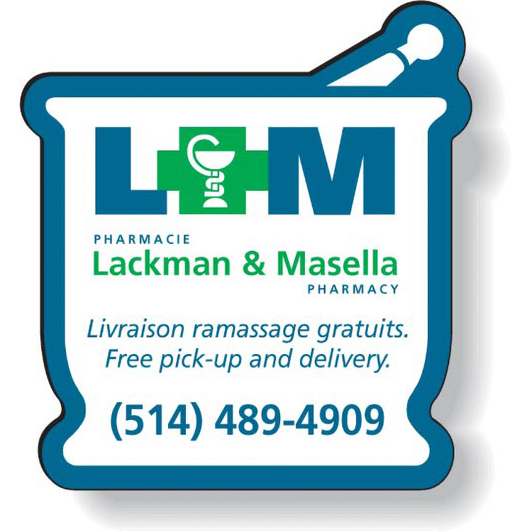 Stock Pestle & Mortar Magnet .020 (1.94" x 2.125"), Full Colour Digital, White Vinyl Topcoat