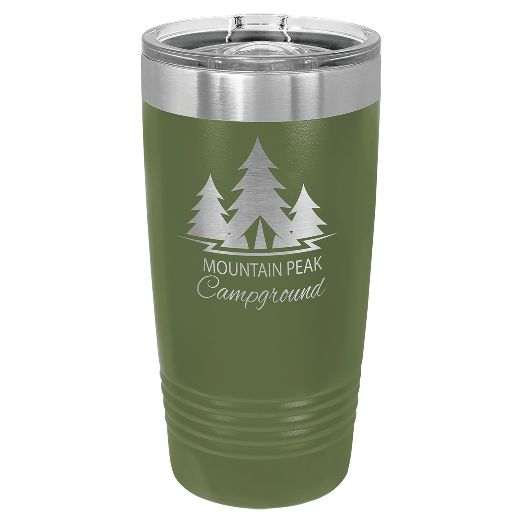 20 oz. Olive Green Laser Engraved Polar Camel Ringneck Tumblers w/Slider Lid 1