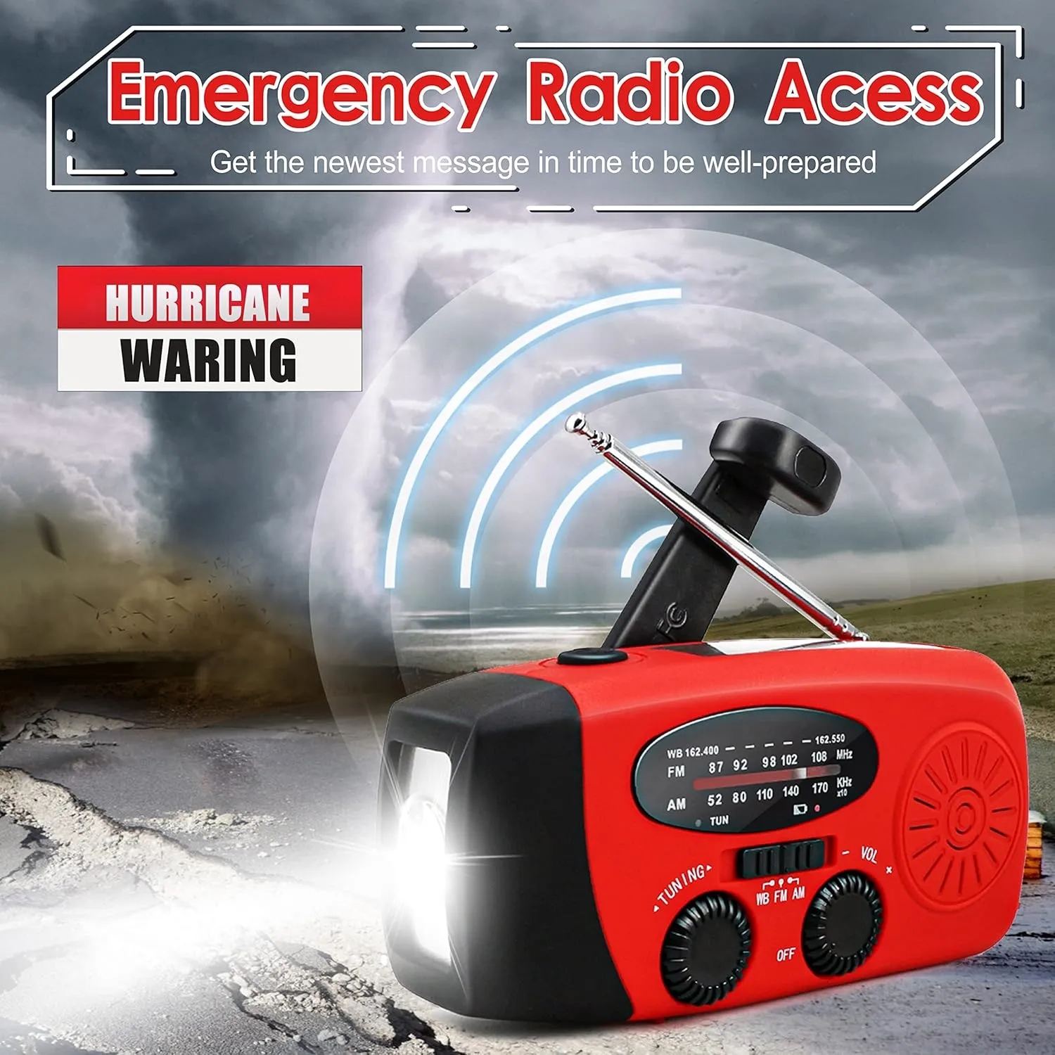 New SOS Emergency Solar Hand Crank Radio Power Bank 5