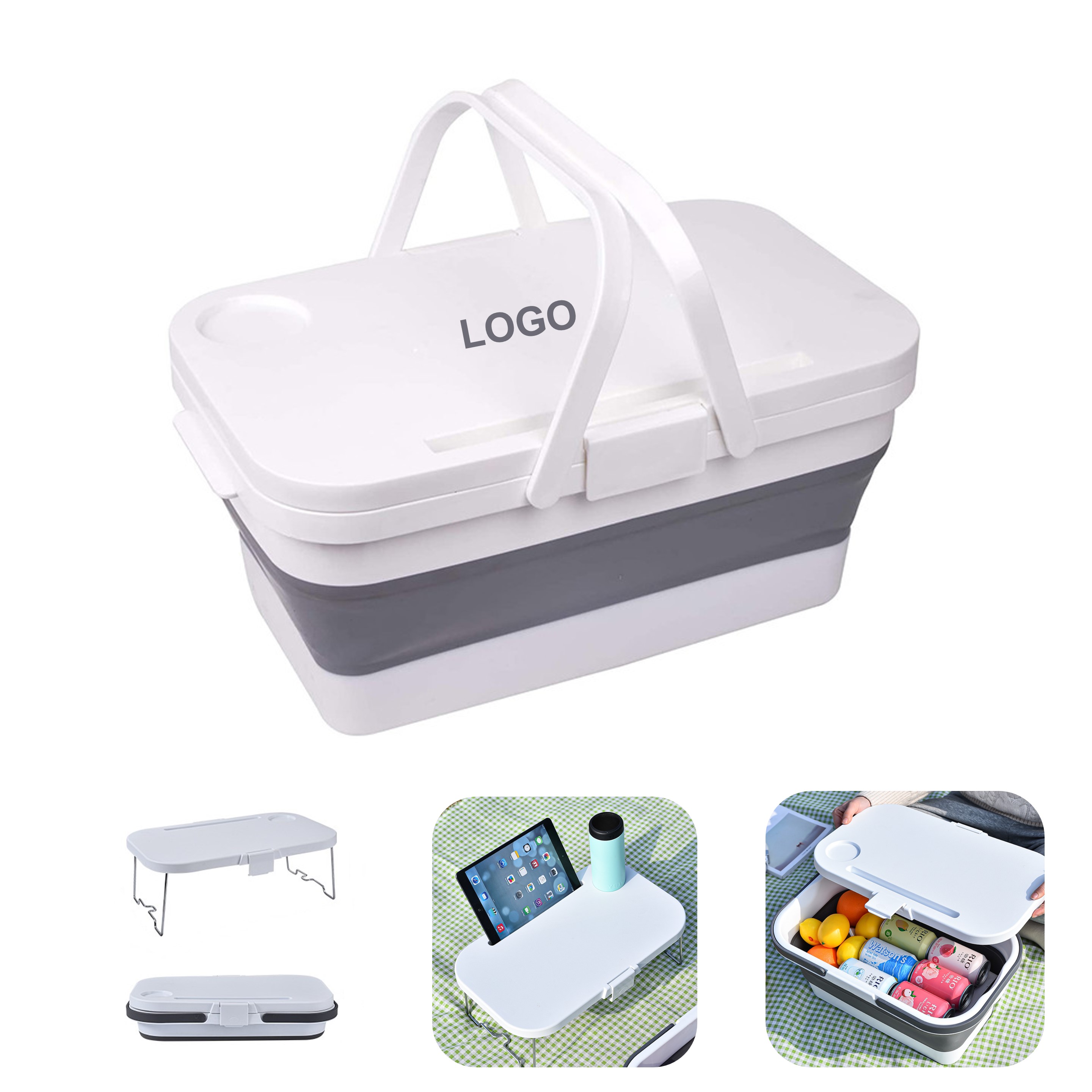 Foldable Picnic Basket with Tray Table (direct import) 2
