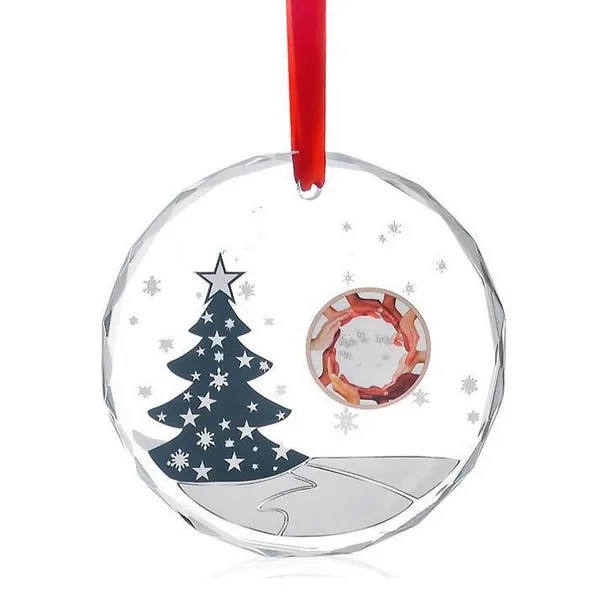 Round Facet Crystal Ornament - 3.15" 8