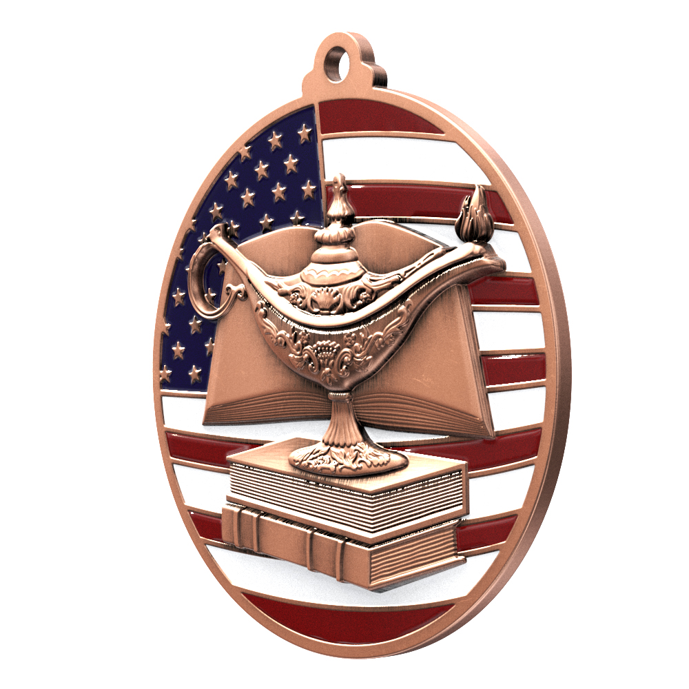 Book & Lamp Patriotic Medallion (2-3/4") 11