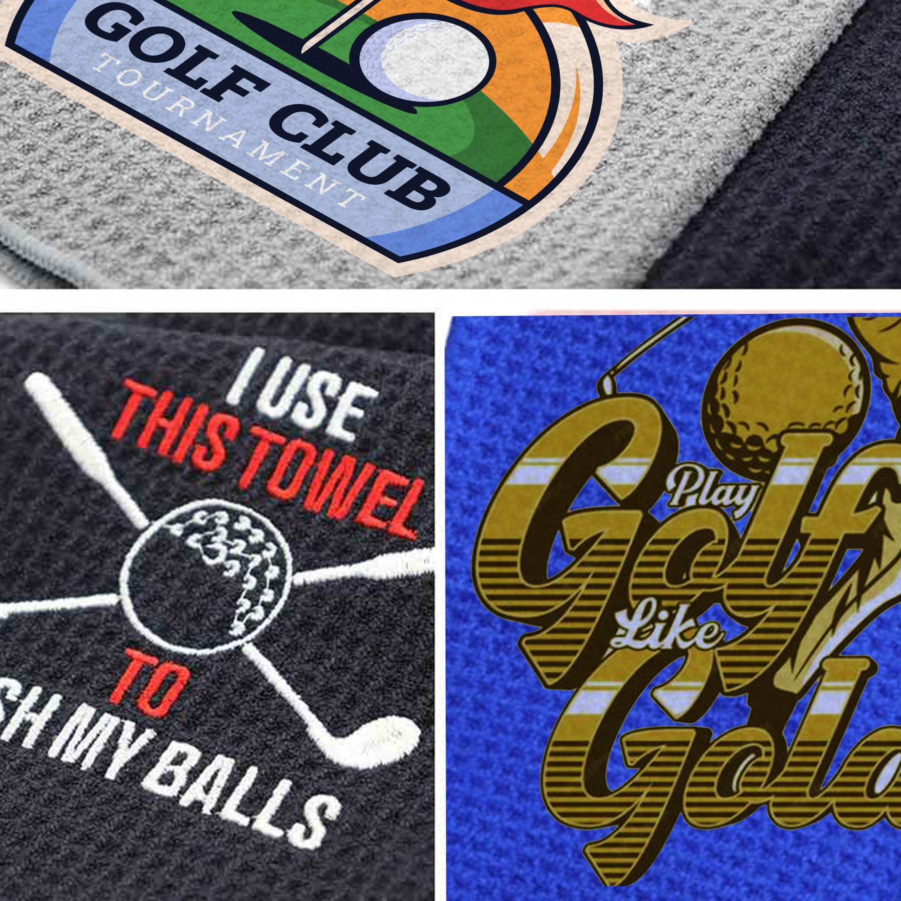Microfiber Waffle Two-fold Golf Towel w/ Carabiners Clip 16" x 24" 9