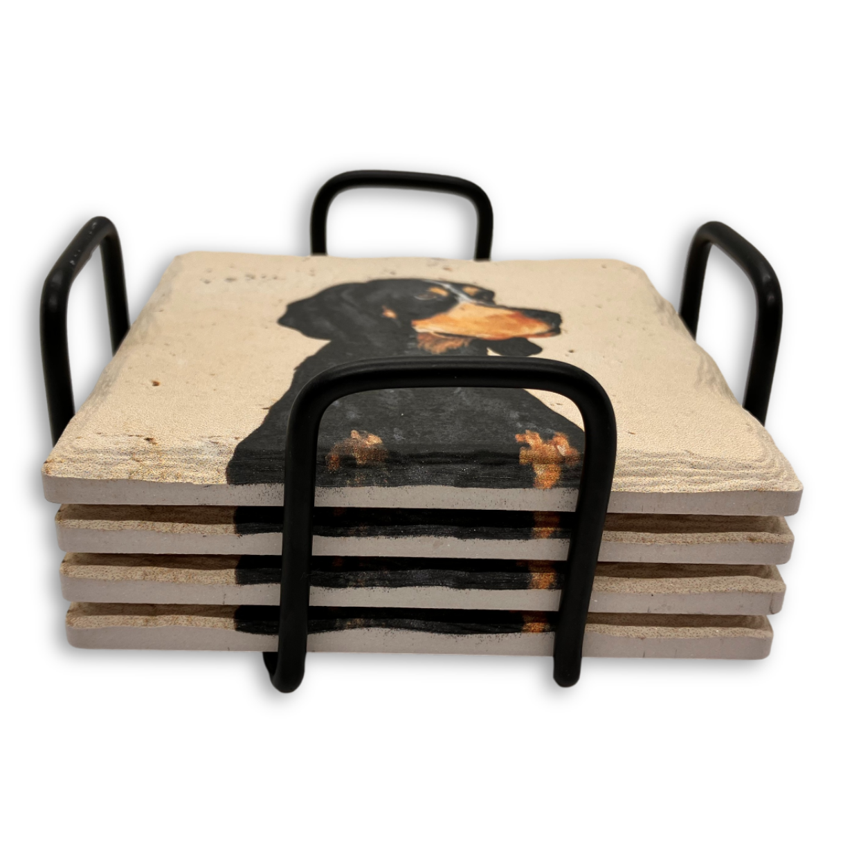 Geometric Metal 4 Coaster Holder Sets 3