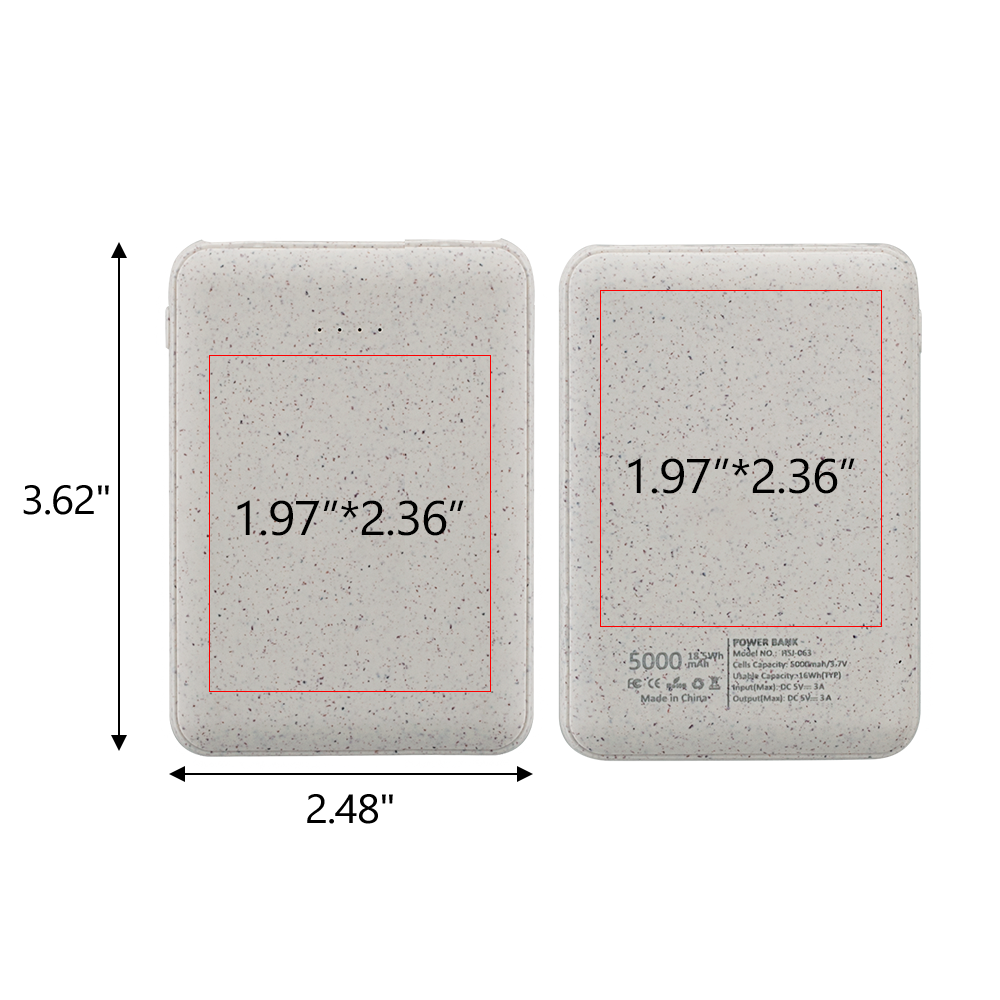 Spelt Eco-Friendly 5000mAh Power Bank 8