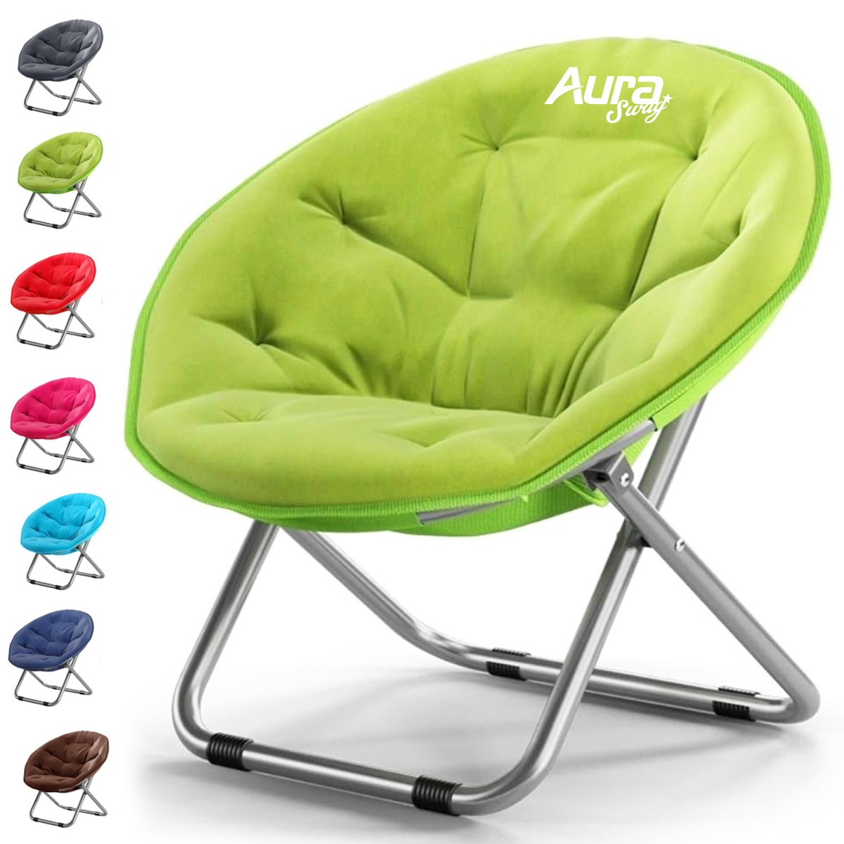 Comfortable Folding Padded Moon Chair for Lounging 4