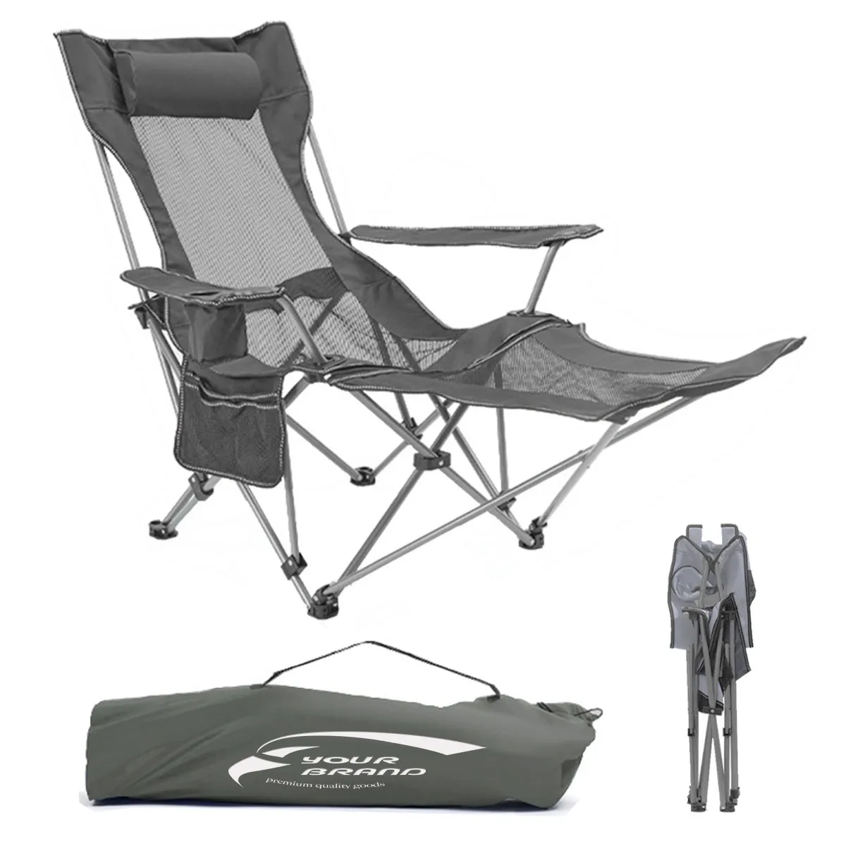 Portable Folding Reclining Camping Chair with Carry Bag 2