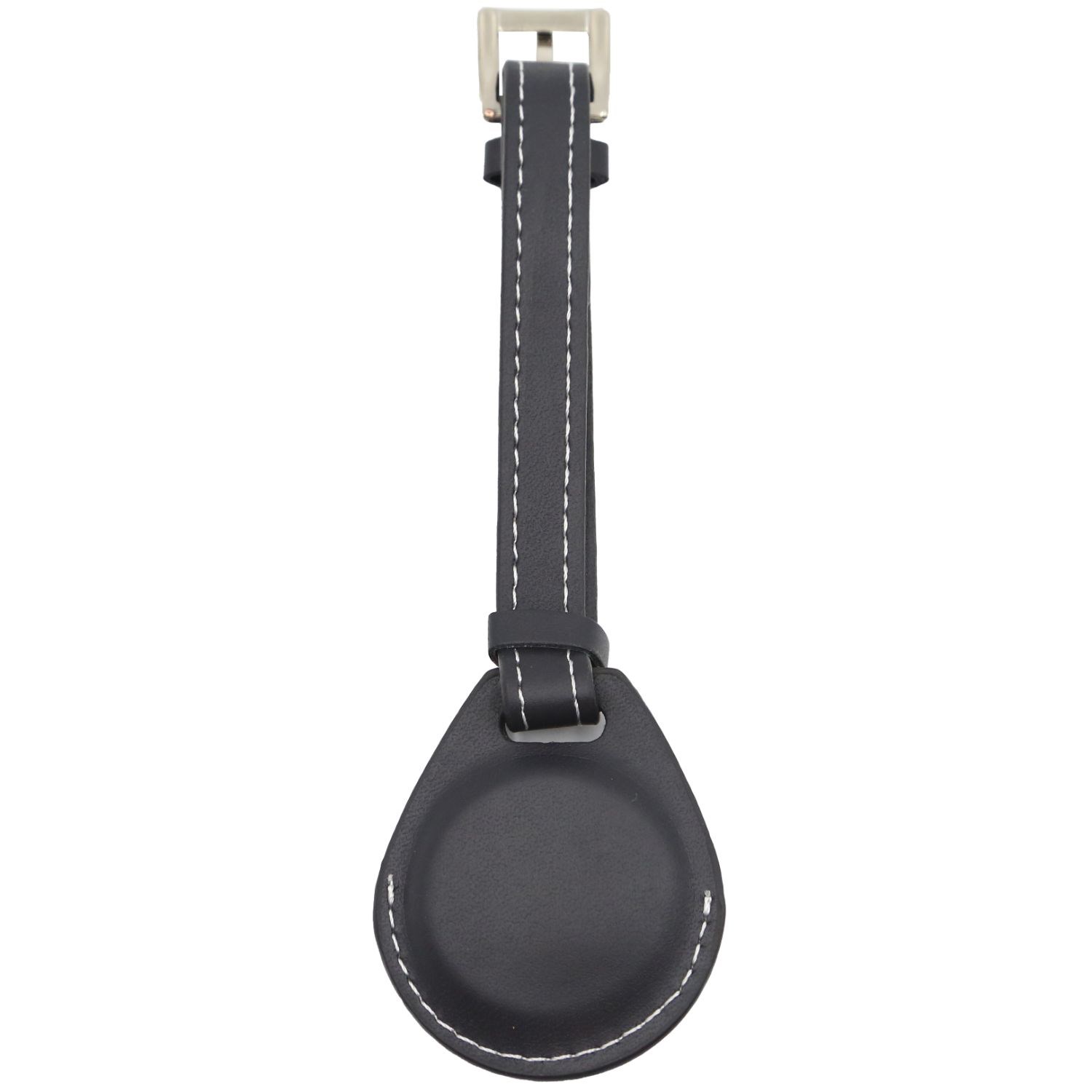 Custom Leather AirTag Holder w/ Buckle Closure & Keyring 2