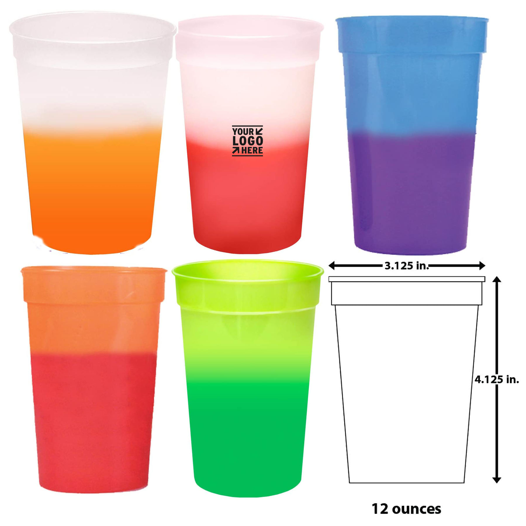 12oz Color Changing Stadium Cup