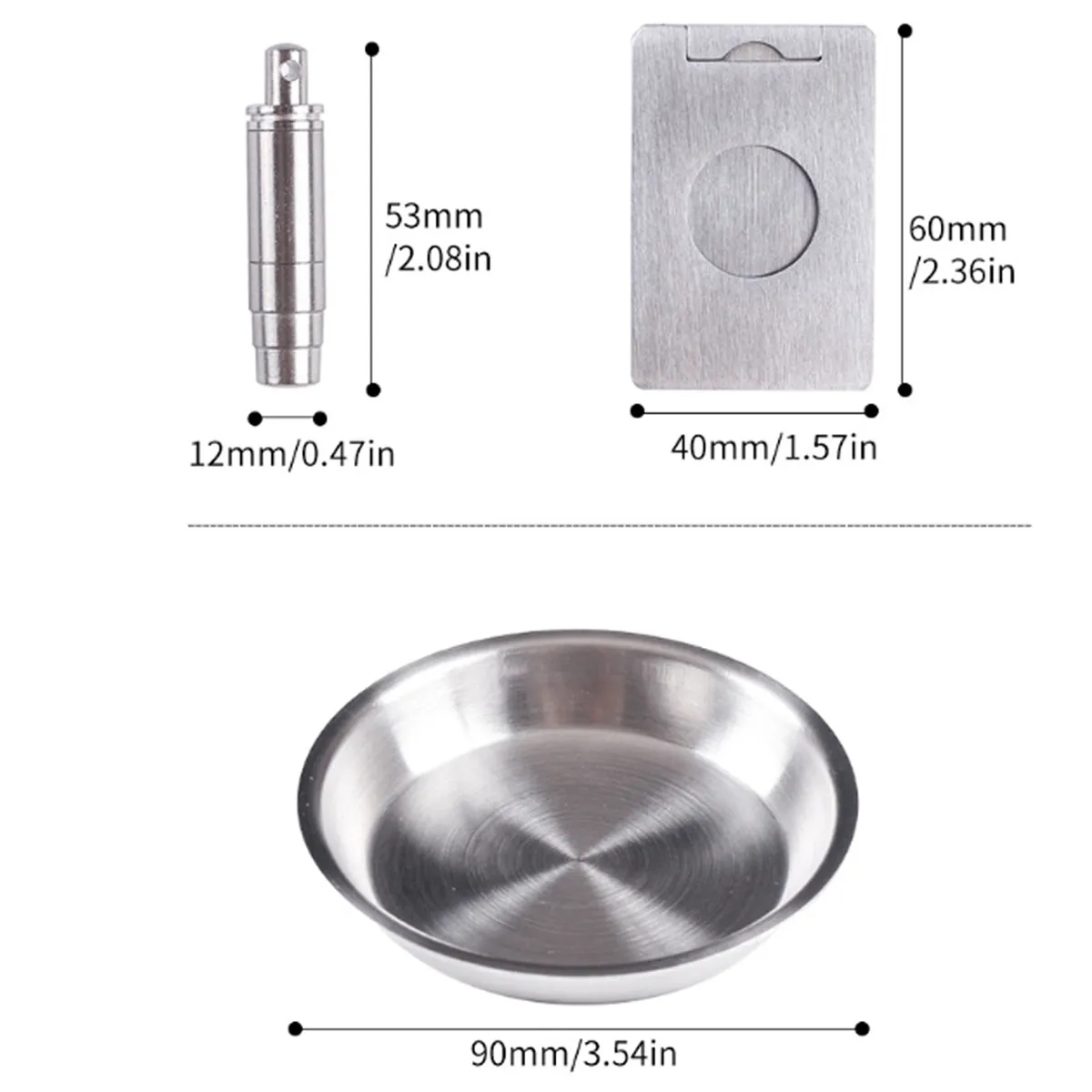 Travel Foldable Cigar Ashtray Stainless Steel Liner Gift Set 7