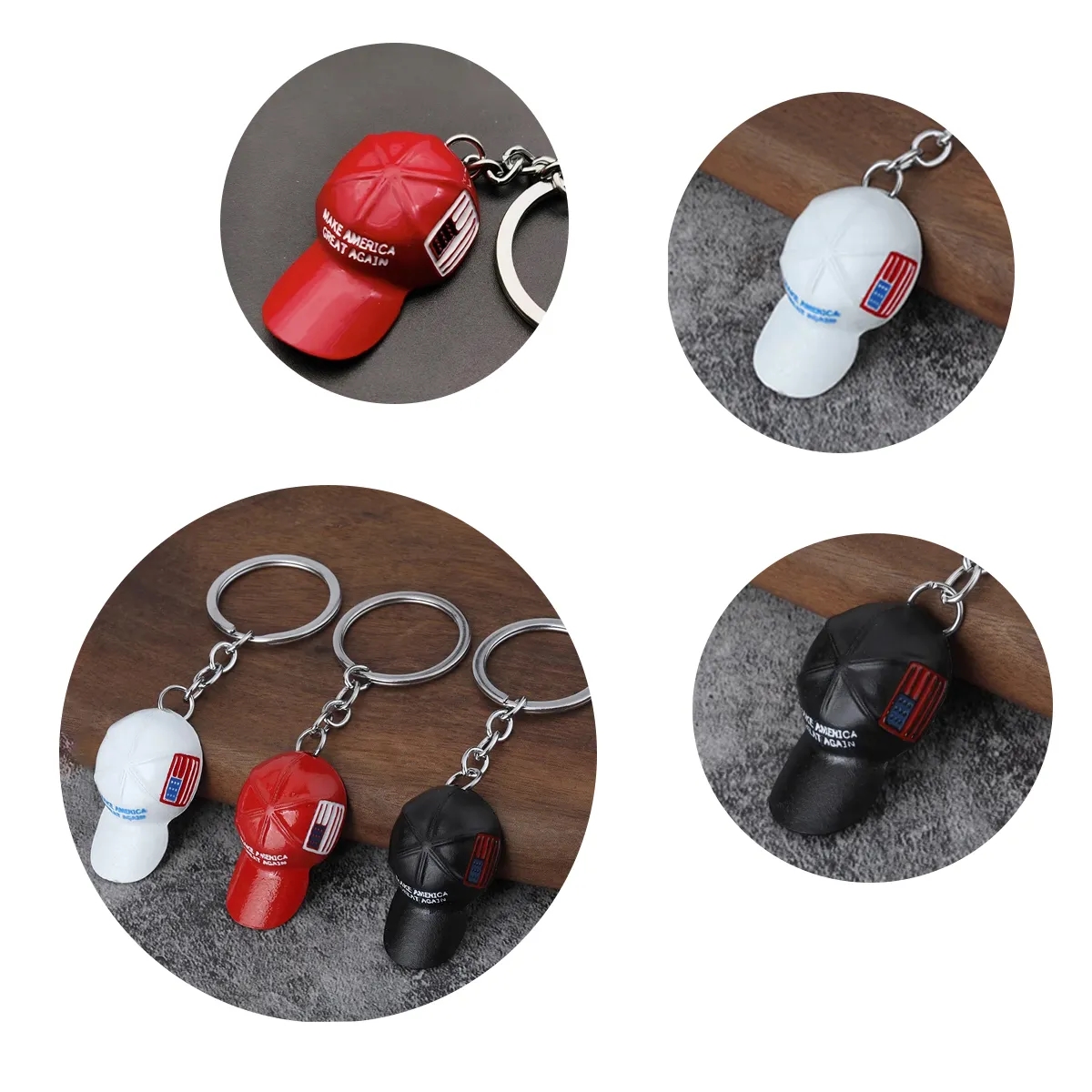 Mini Baseball Cap Keychain Plastic Hat Charm 4
